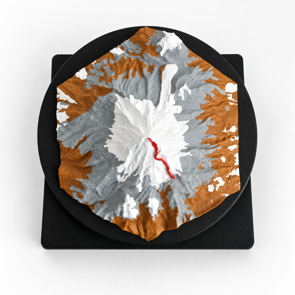 Mapa 3D Personalizado De Carrera Con Relieve Y Base 25 Cm — vista superior; fotografía original