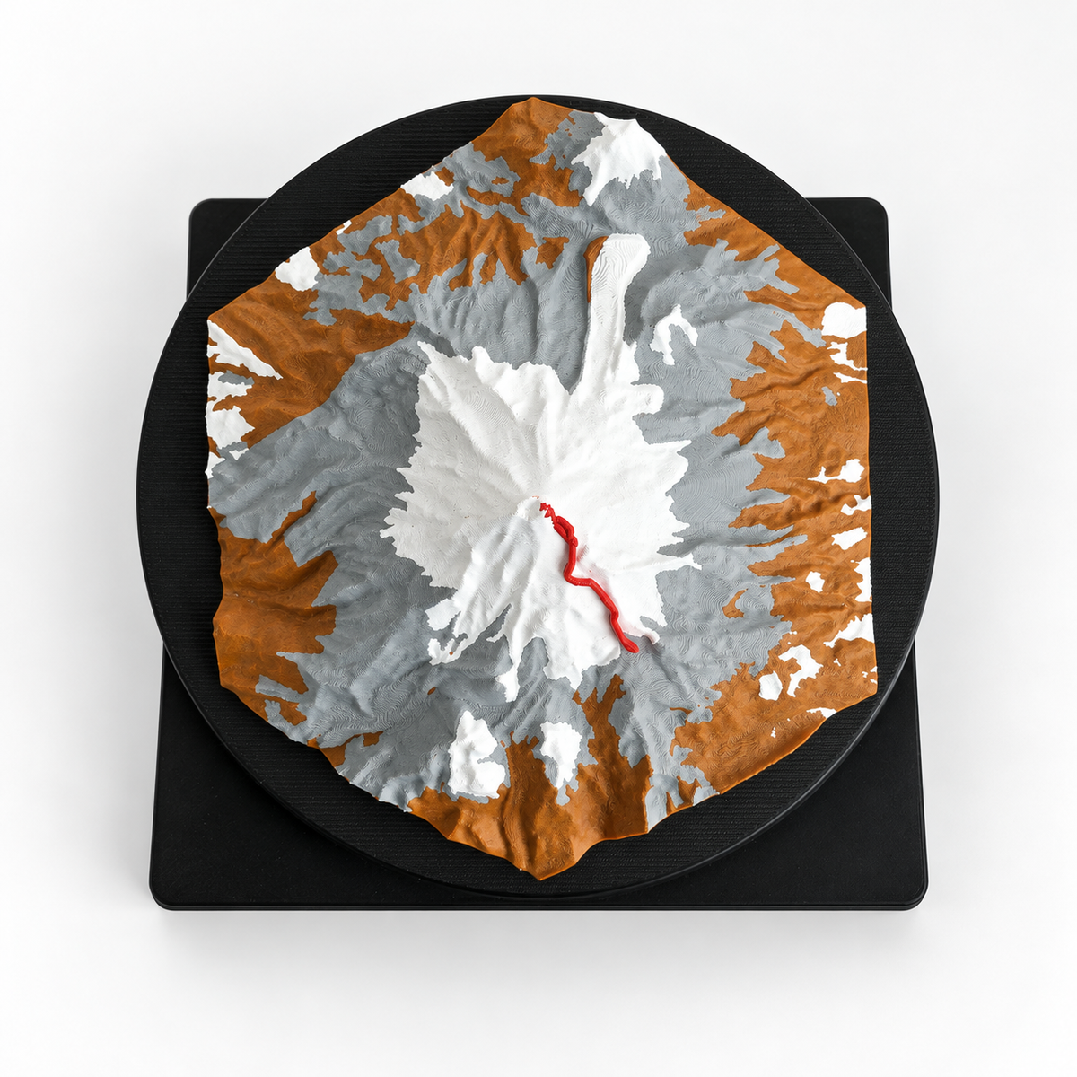 Mapa 3D Personalizado De Carrera Con Relieve Y Base 25 Cm — vista superior; fotografía original