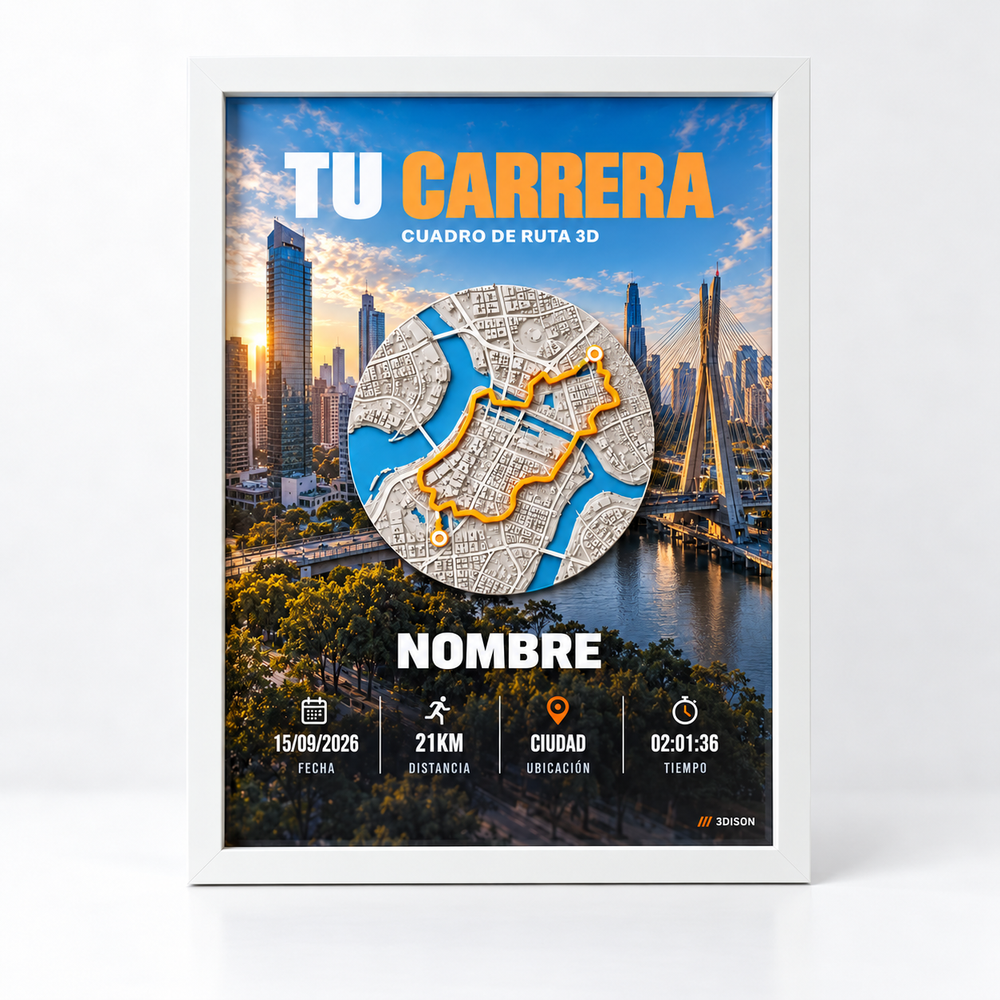 Cuadro de carrera con ruta 3D personalizada