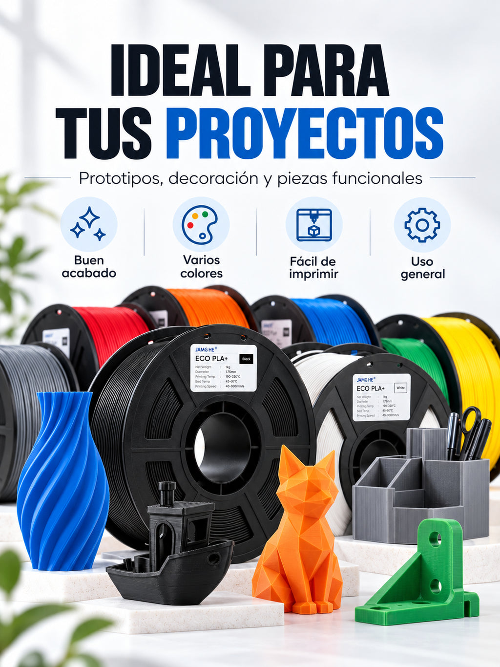 Proyectos y aplicaciones del filamento JAMG HE.