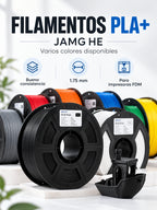 Filamento JAMG HE PLA+ en varios colores.