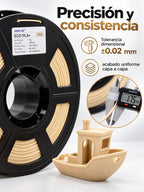 Precisión de diámetro del filamento JAMG HE.