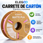 Carrete de cartón de ELEGOO PLA Mate de 1 kg.