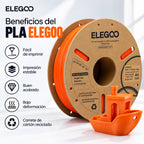 Características y beneficios del filamento ELEGOO PLA.