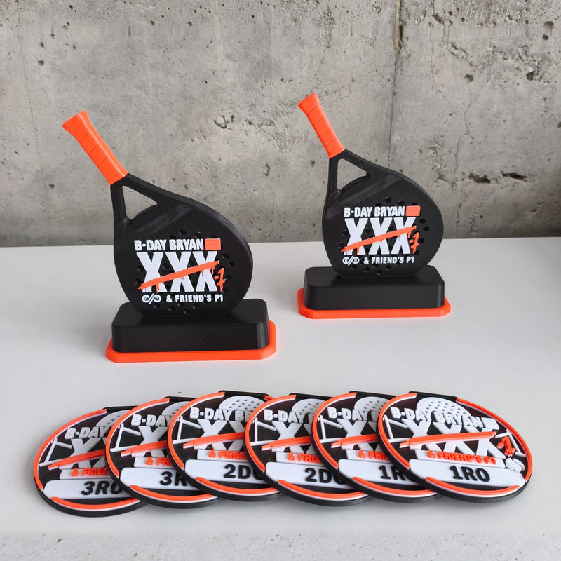 Trofeos de pádel y medallas personalizados por 3DISON.