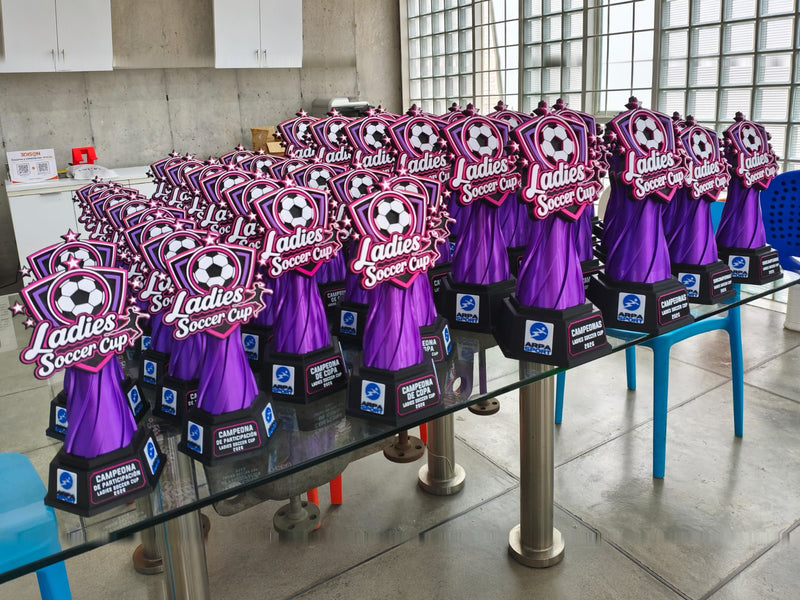 Trofeos personalizados para Ladies Soccer Cup.